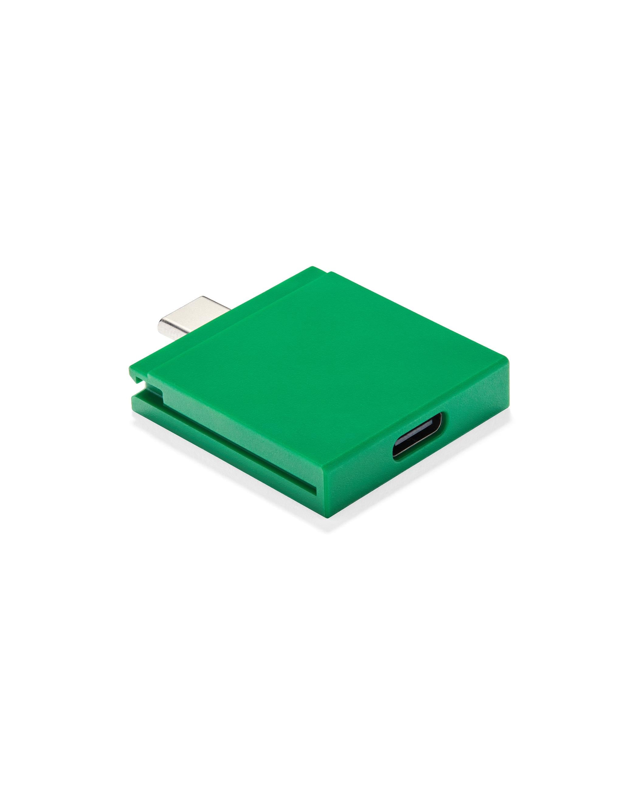 Photo of a USB-C Port Expansion Card in the color green