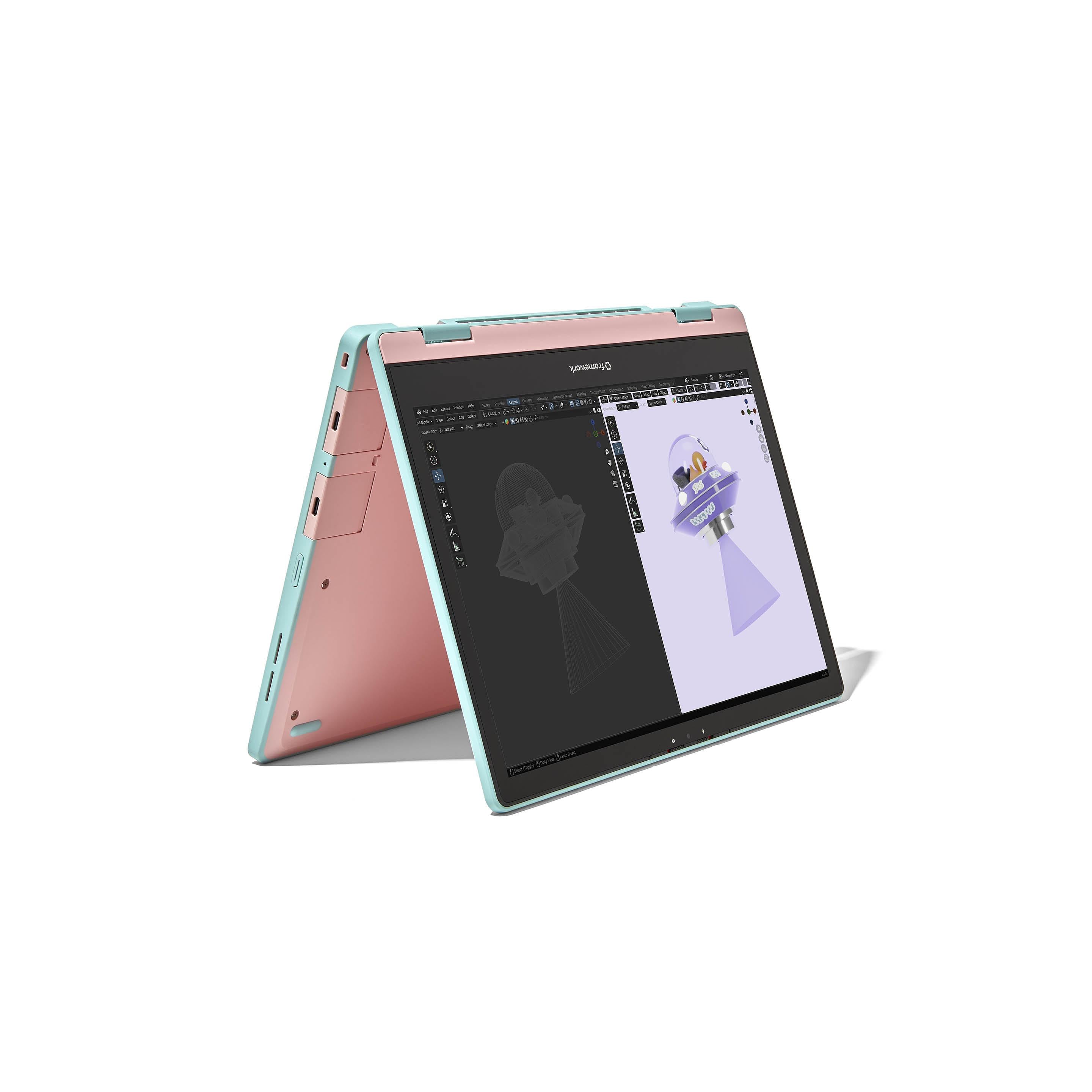 Framework Laptop 12 - Bubblegum - Tent Mode
