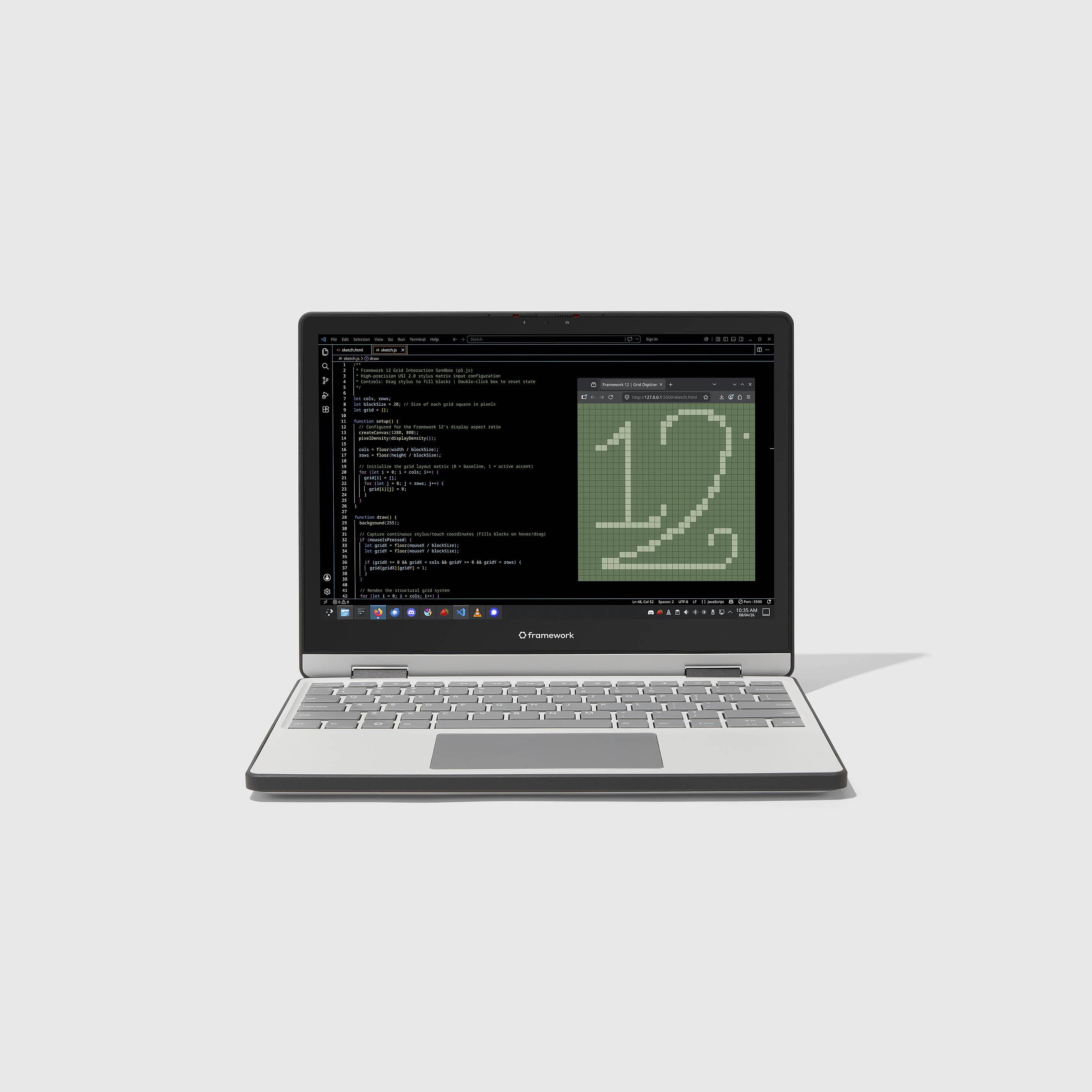 Framework Laptop 12 Straight On View (Gray)