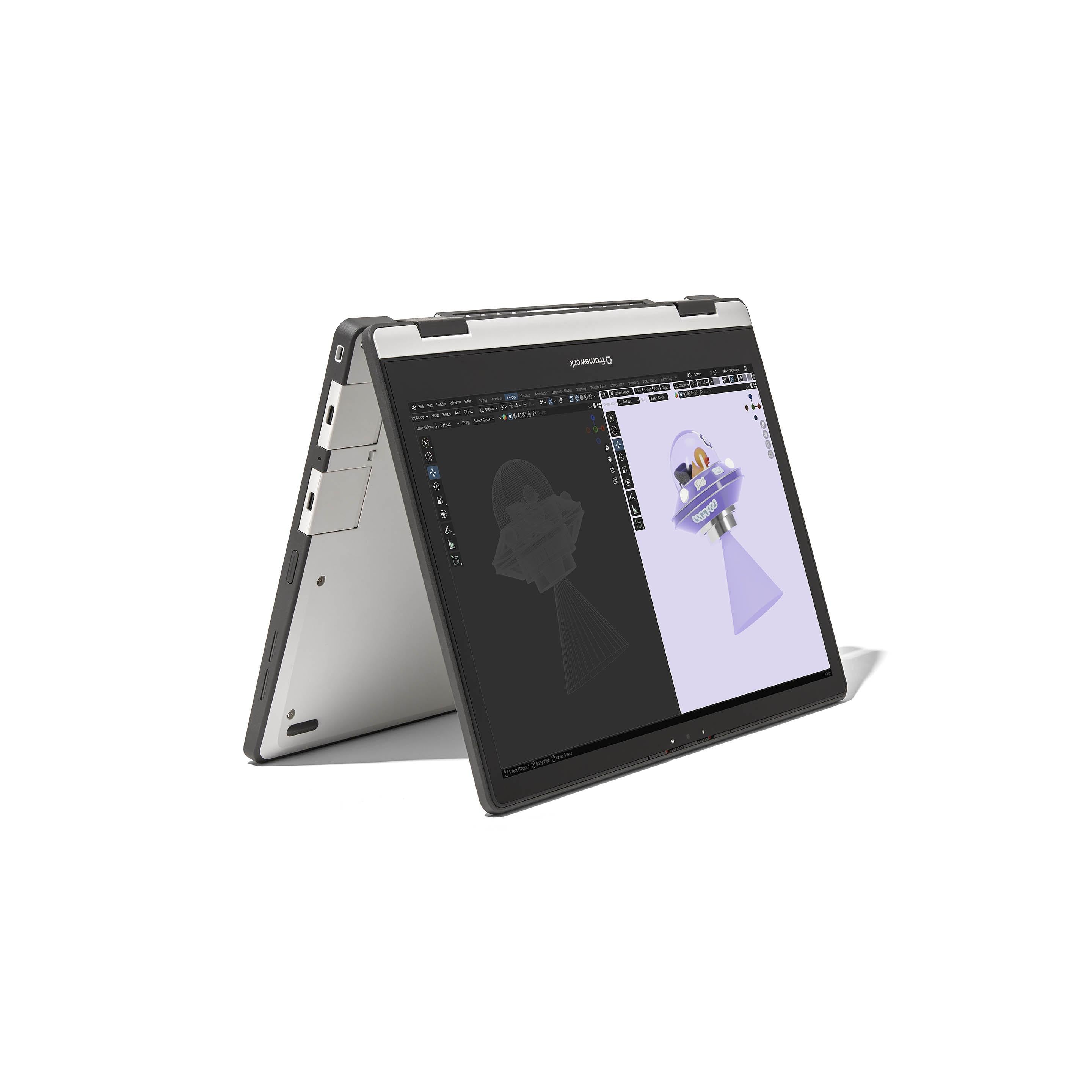 Framework Laptop 12 - Gray - Tent Mode