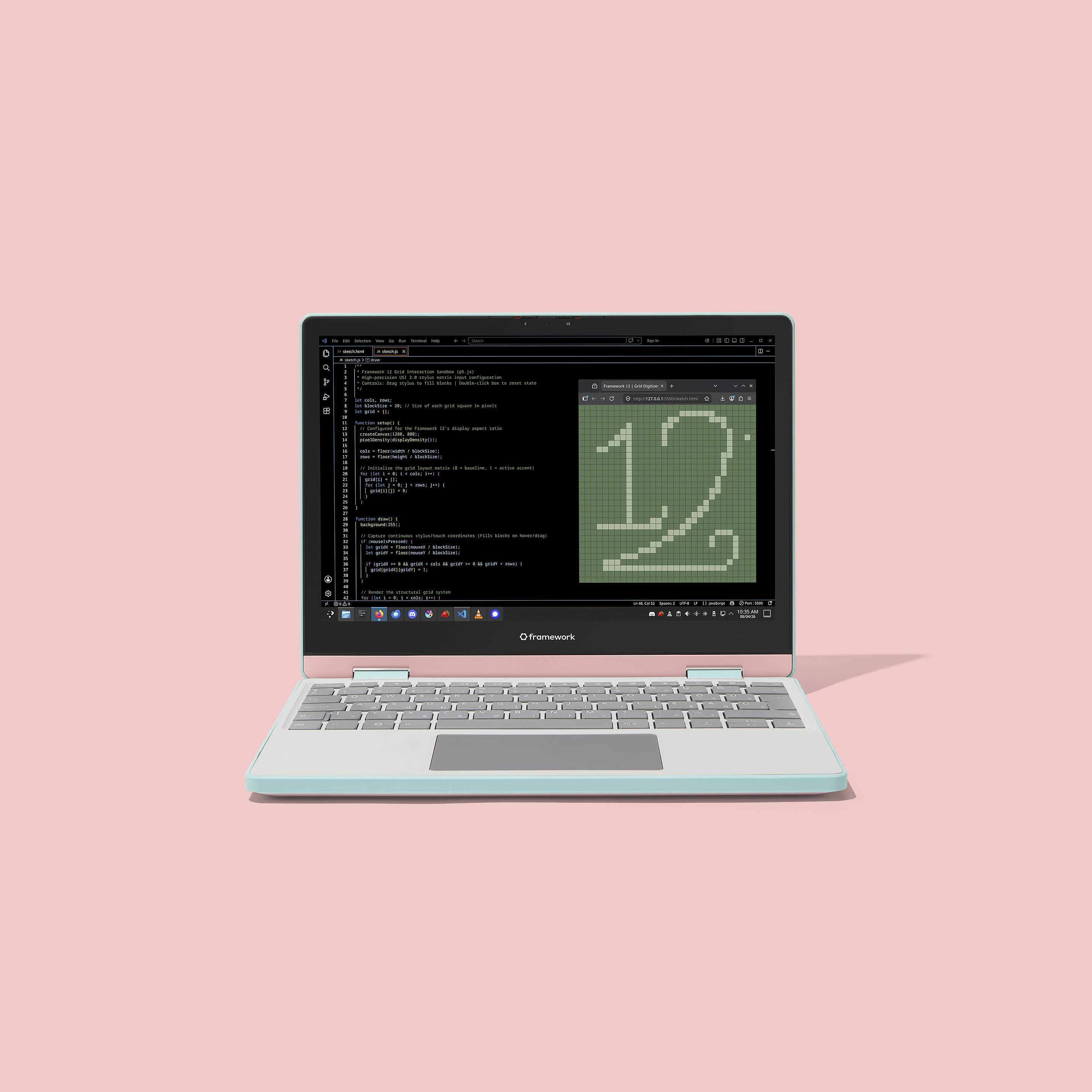 Image of Framework Laptop 12 Bubblegum Straight On