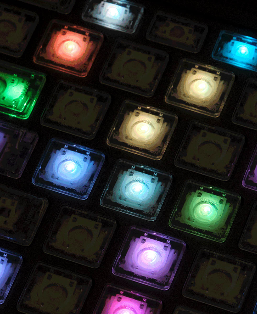 Lights on Clear RGB Keyboard