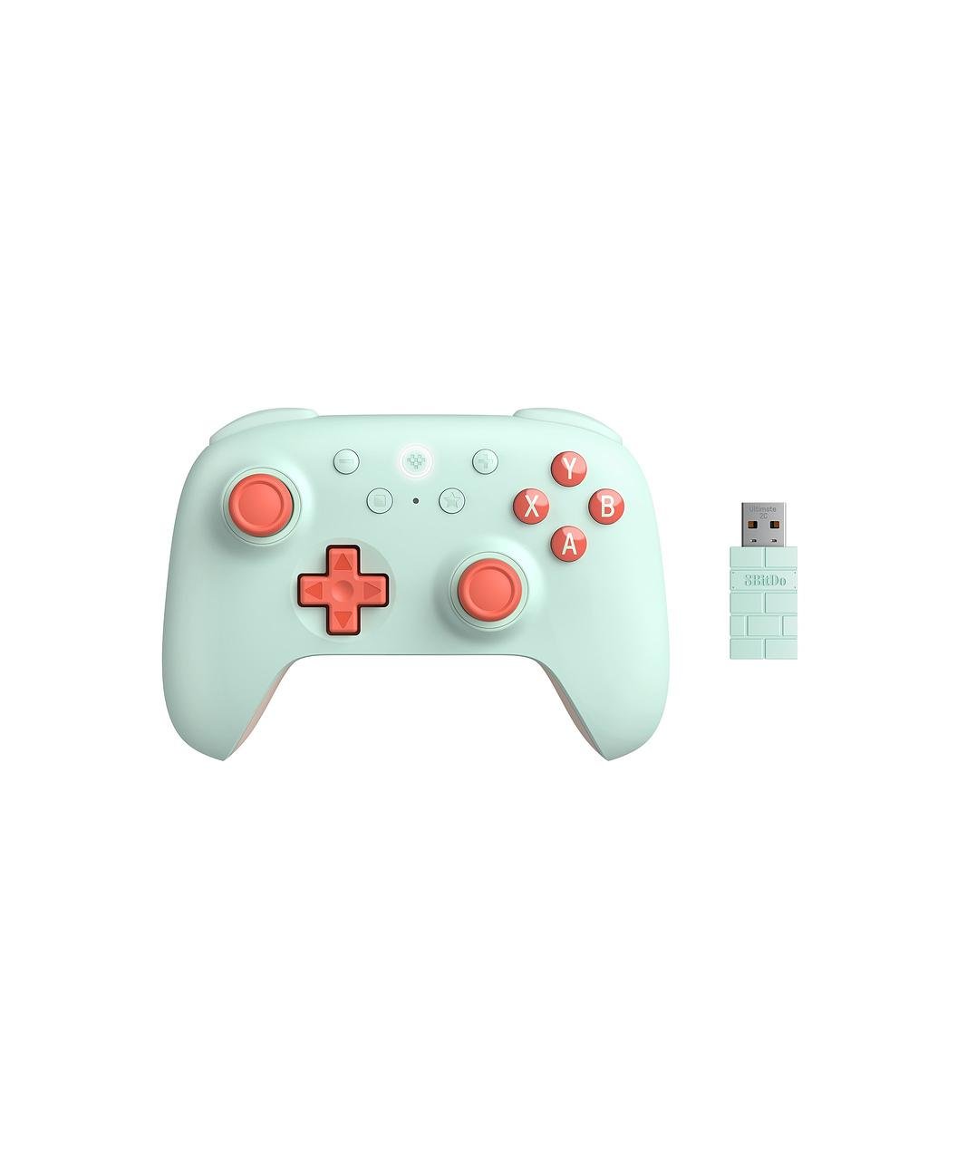 8BitDo Mint Controller - Front with dongle