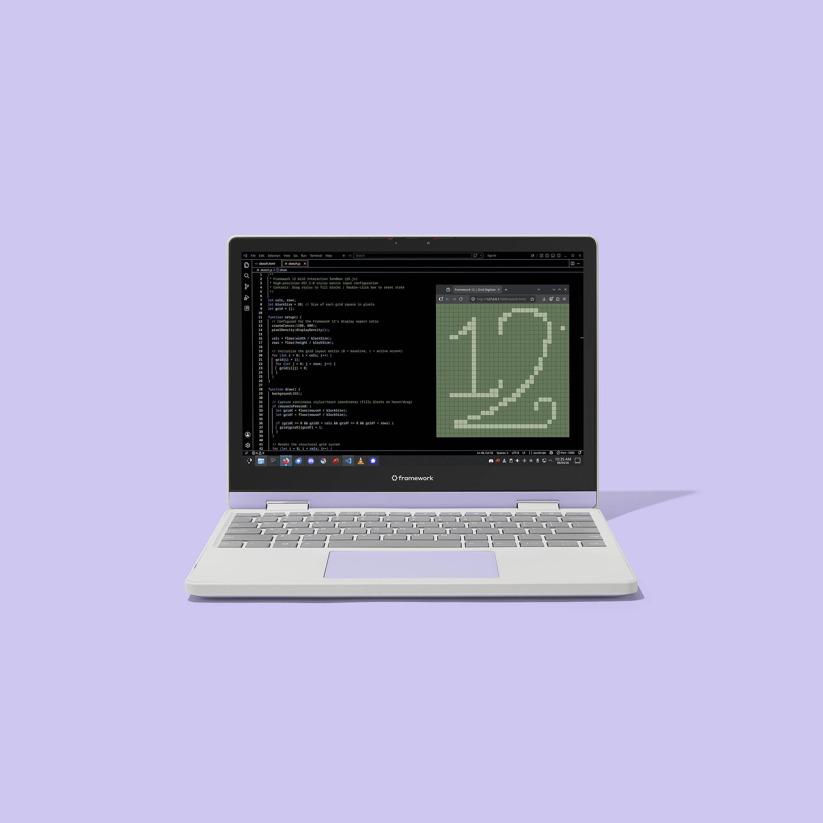 Framework Laptop 12 Straight On View (Lavender)