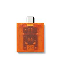 Top Down Image of USB-C Expansion Card - Translucent Orange
