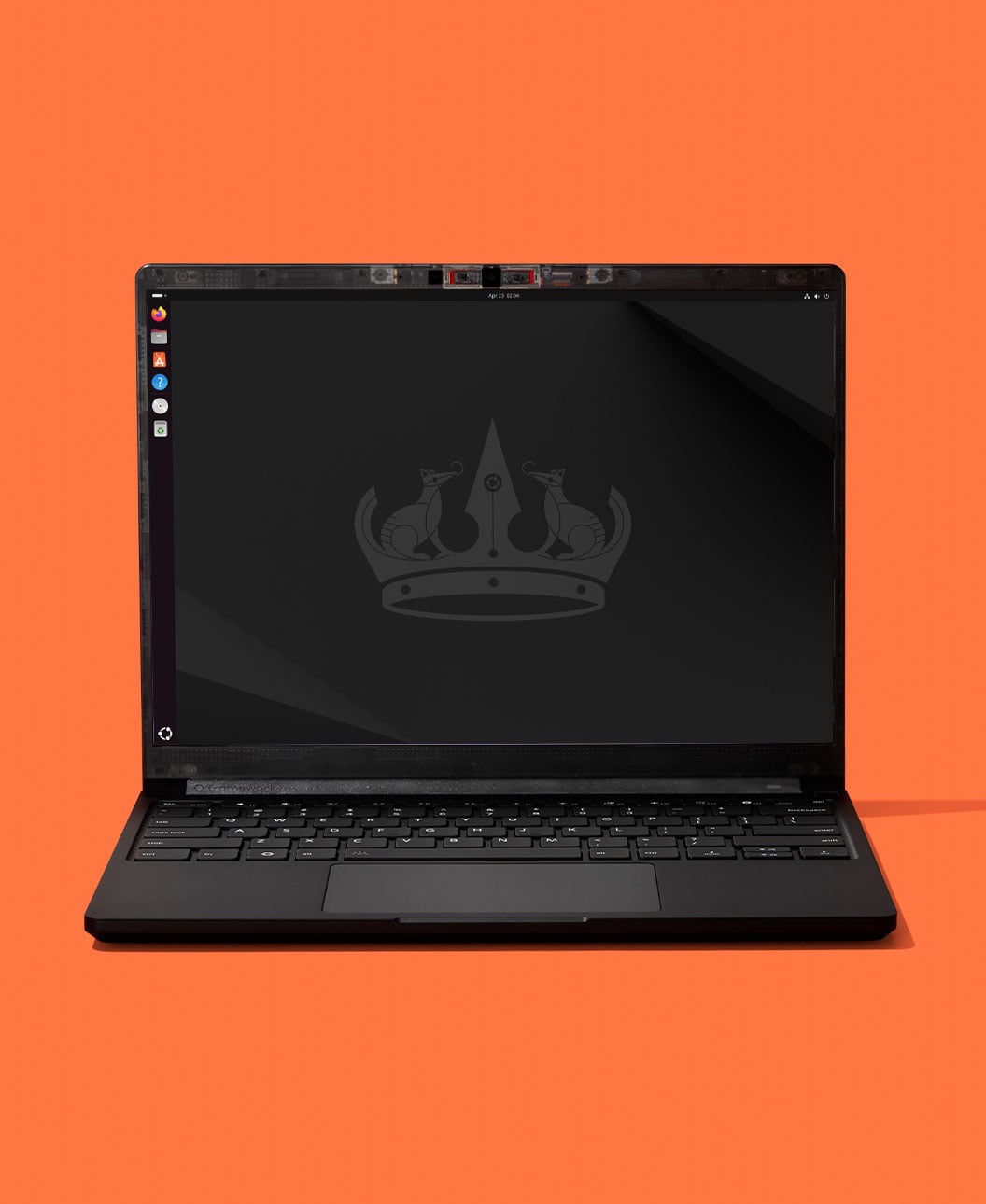 Image of Framework Laptop 13 pro on an orange background