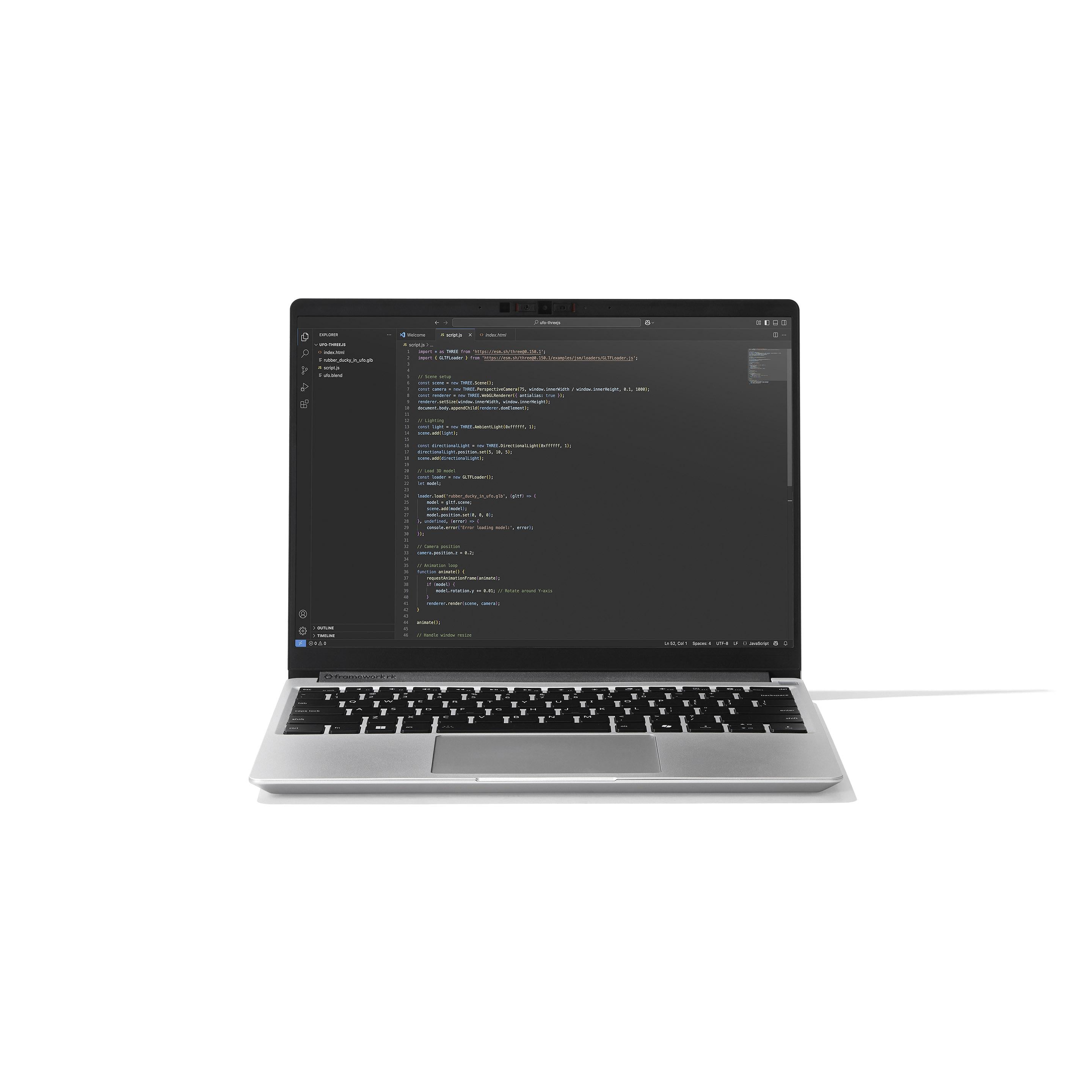Photo of Framework Laptop 13 open from the front