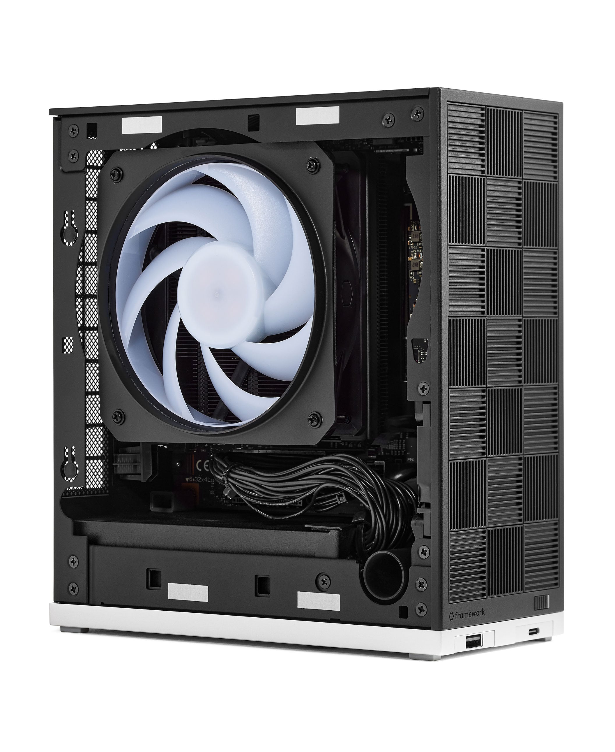 Framework Desktop with Cooler Master Mobius 120p ARGB installed