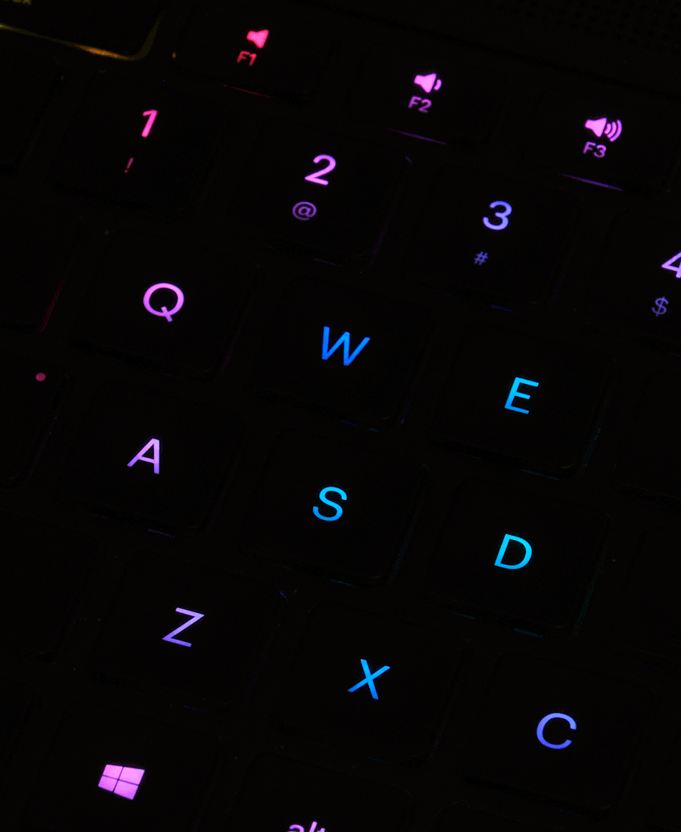 Lights on US English RGB Keyboard
