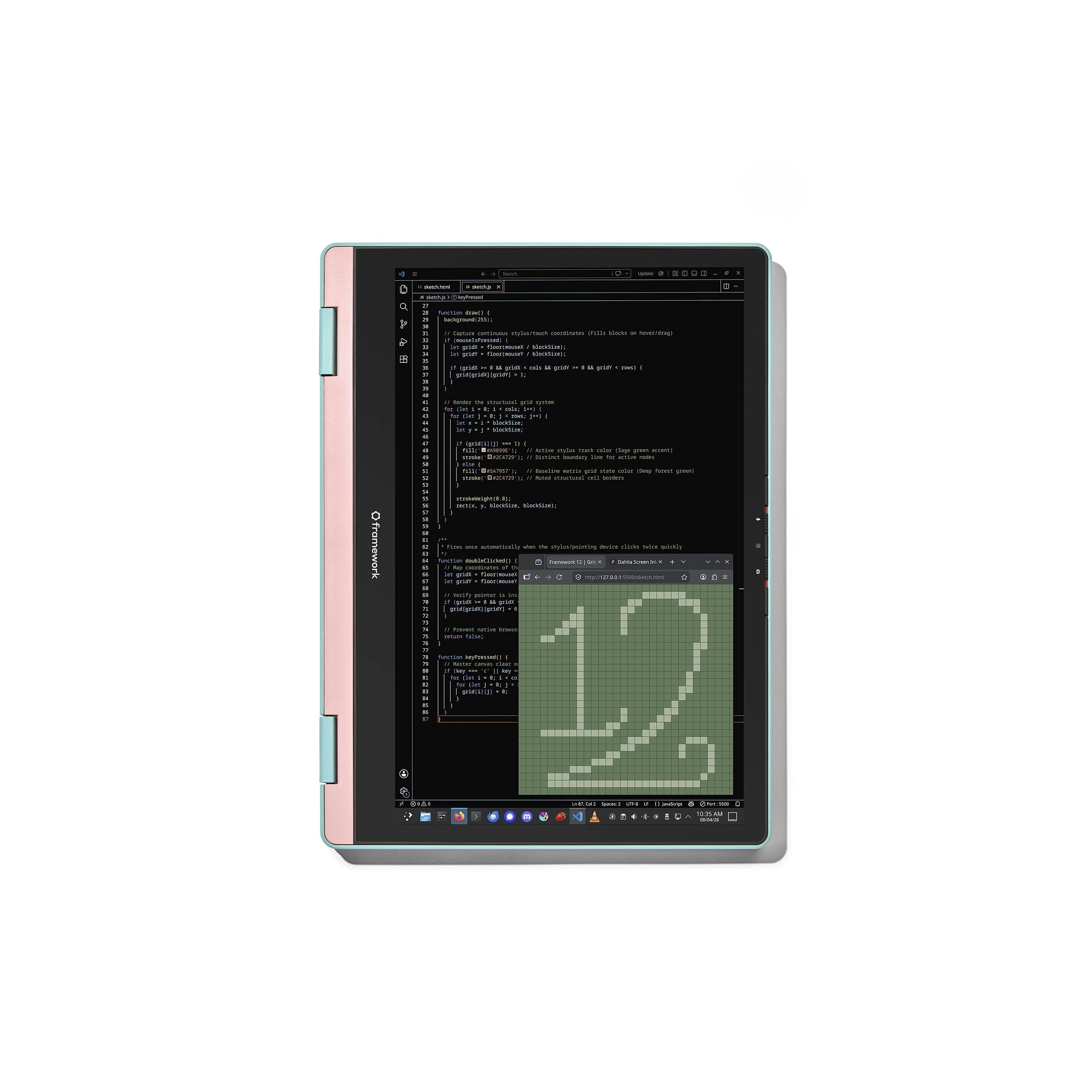 Framework Laptop 12 Tablet Mode (Bubblegum)