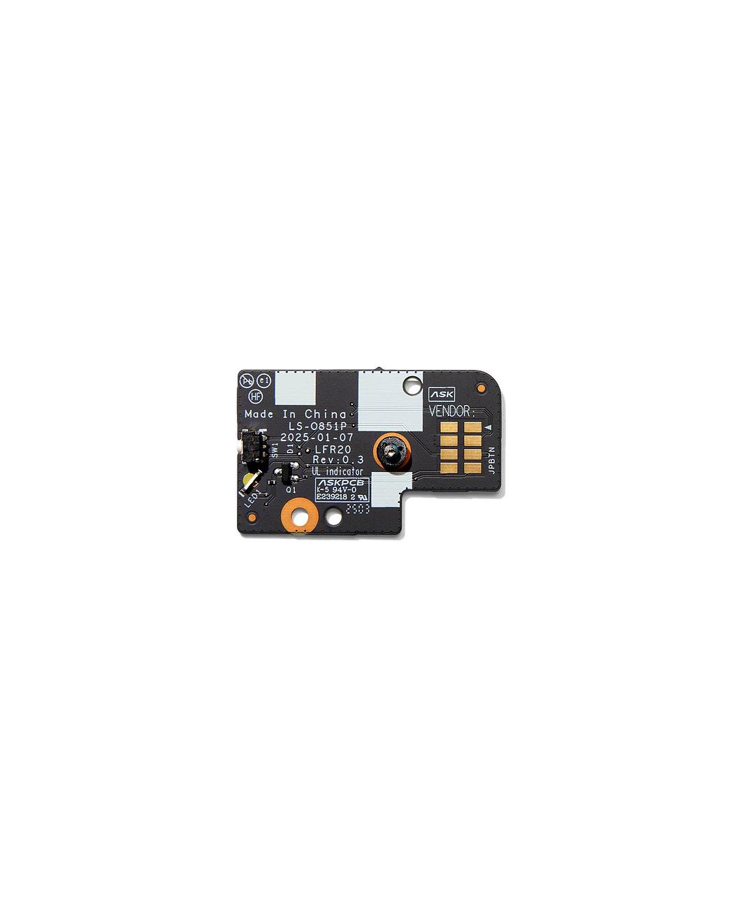 Top down shot of Framework Laptop 12 Power Button Board back