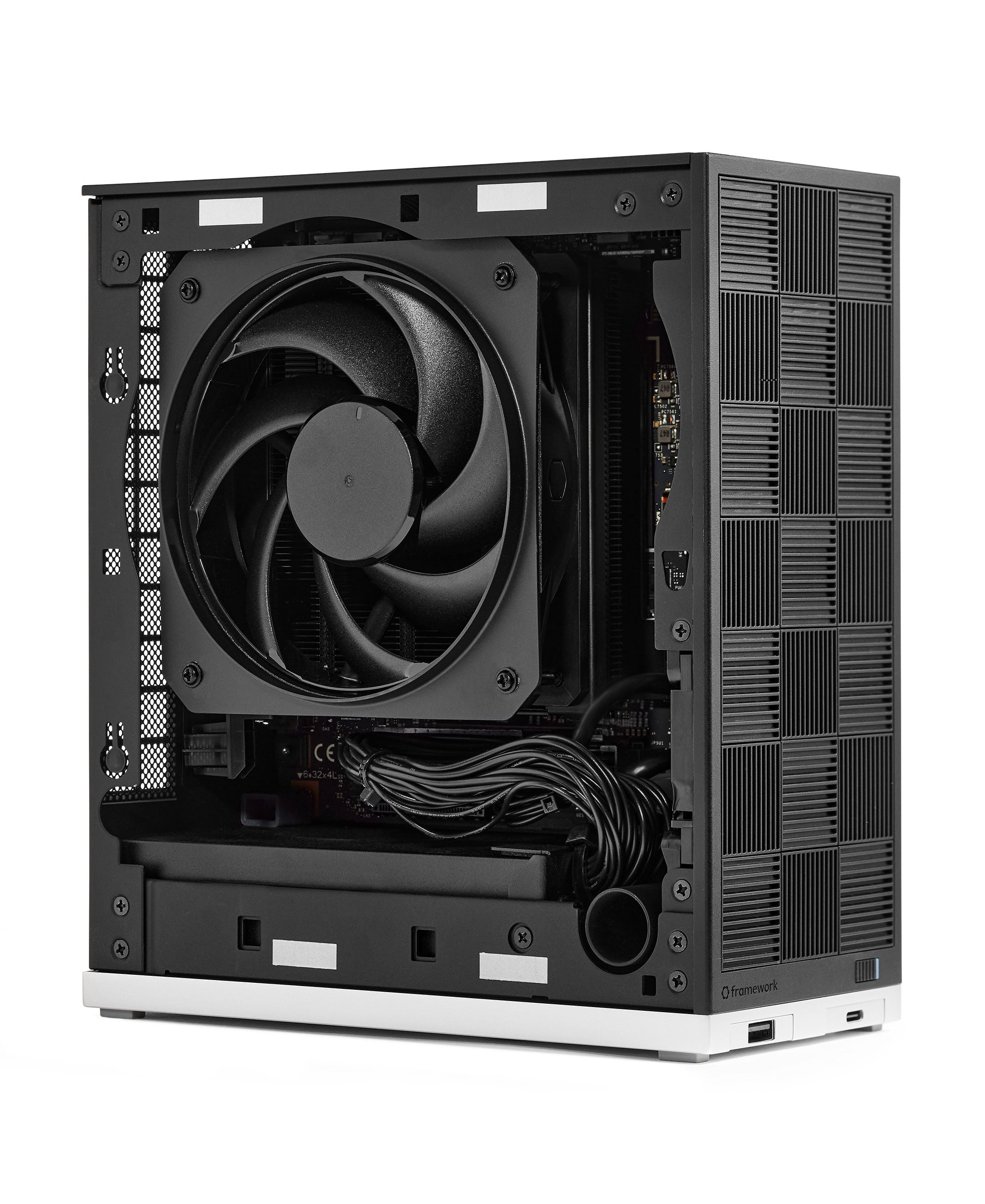 Framework Desktop with Cooler Master Mobius 120 installed