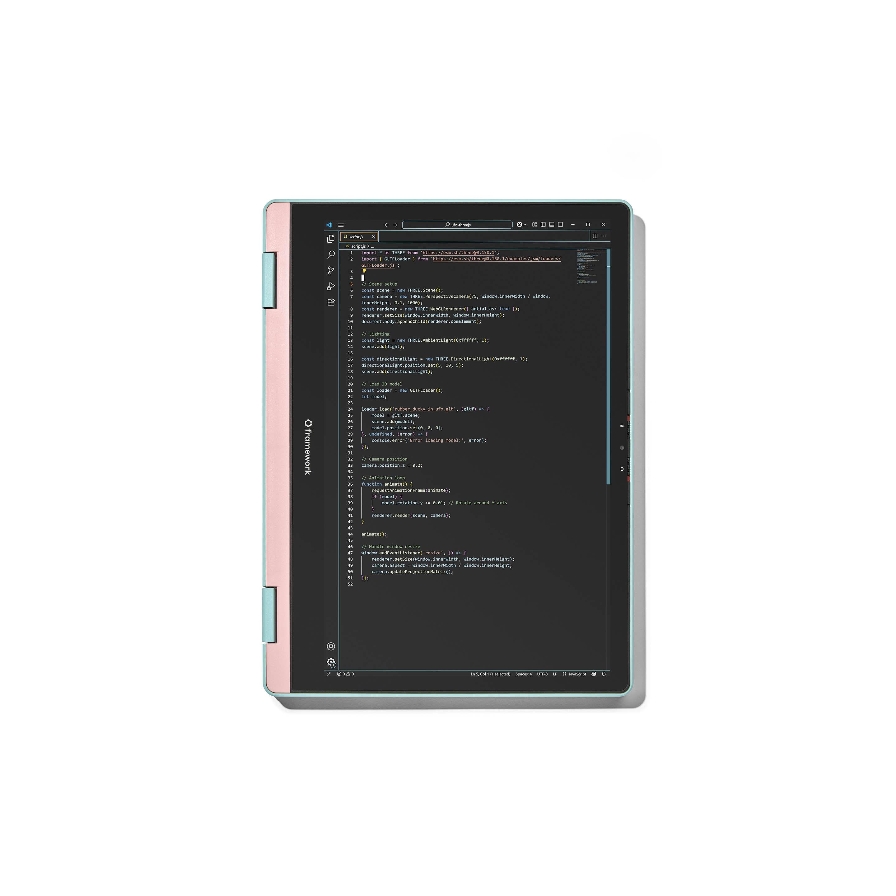 Framework Laptop 12 - Bubblegum - Tablet Mode