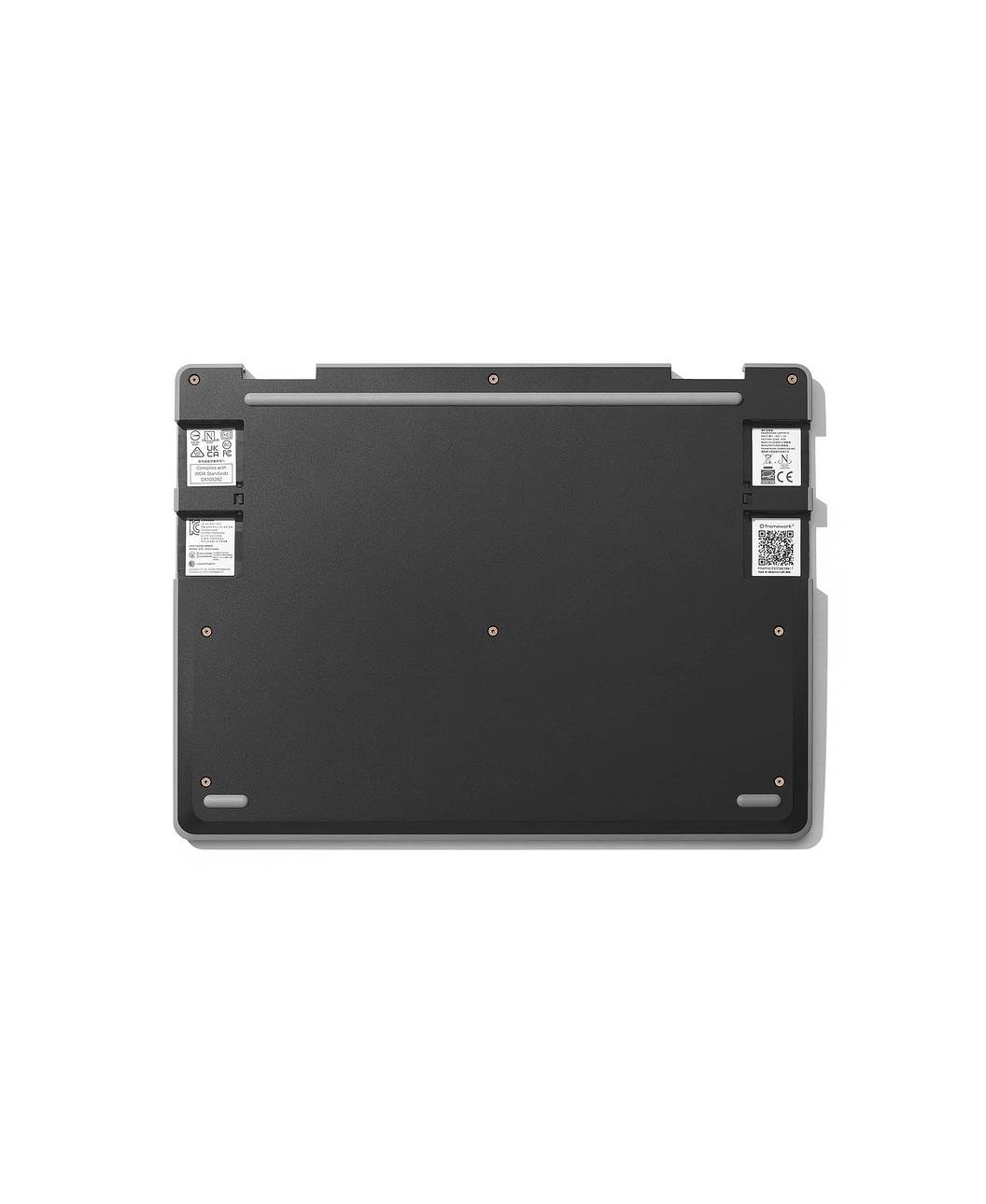Exterior top down shot of Framework Laptop 12 Bottom Cover Kit in Black