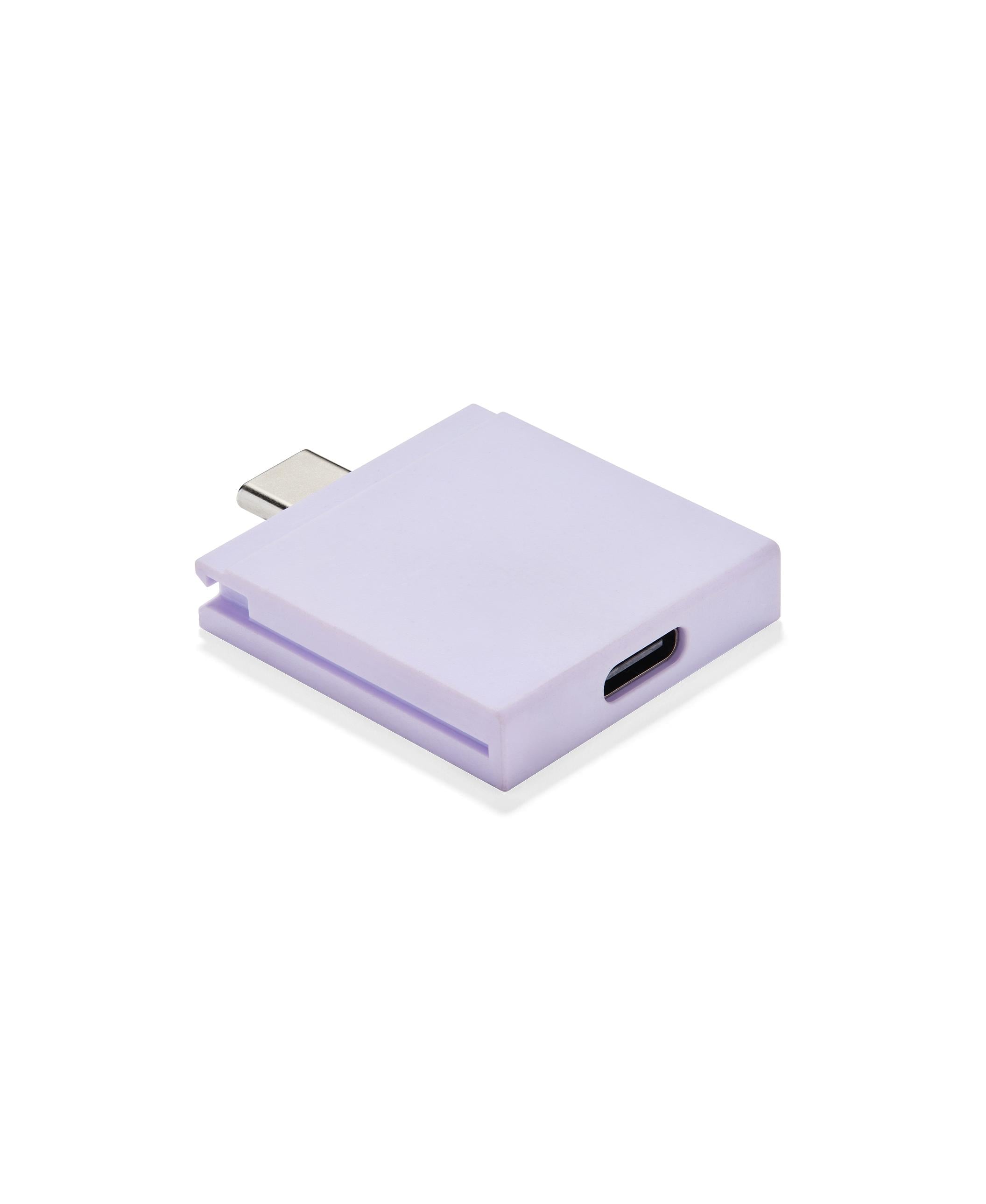 Photo of a USB-C Port Expansion Card in the color lavender