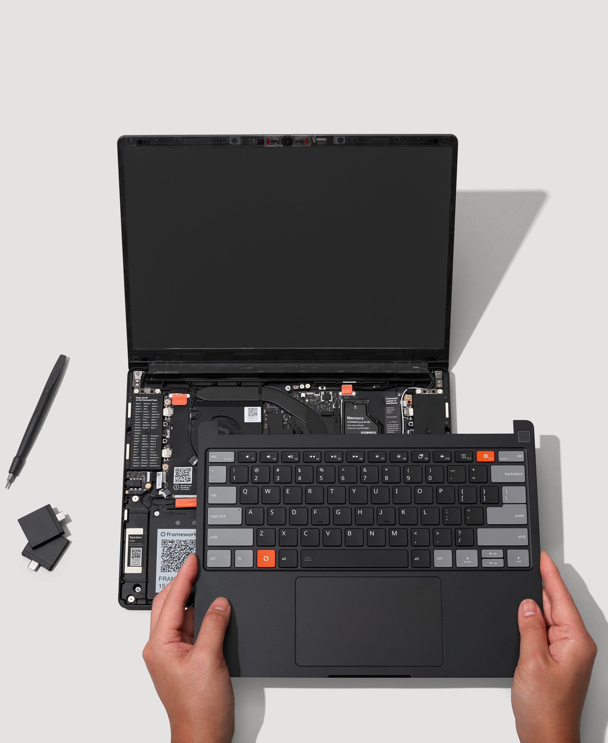 Framework Laptop 13 Pro Input Cover Kit Install - Gray / Black