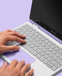 Typing on Framework Laptop 12 Keyboard with Lavender touchpad